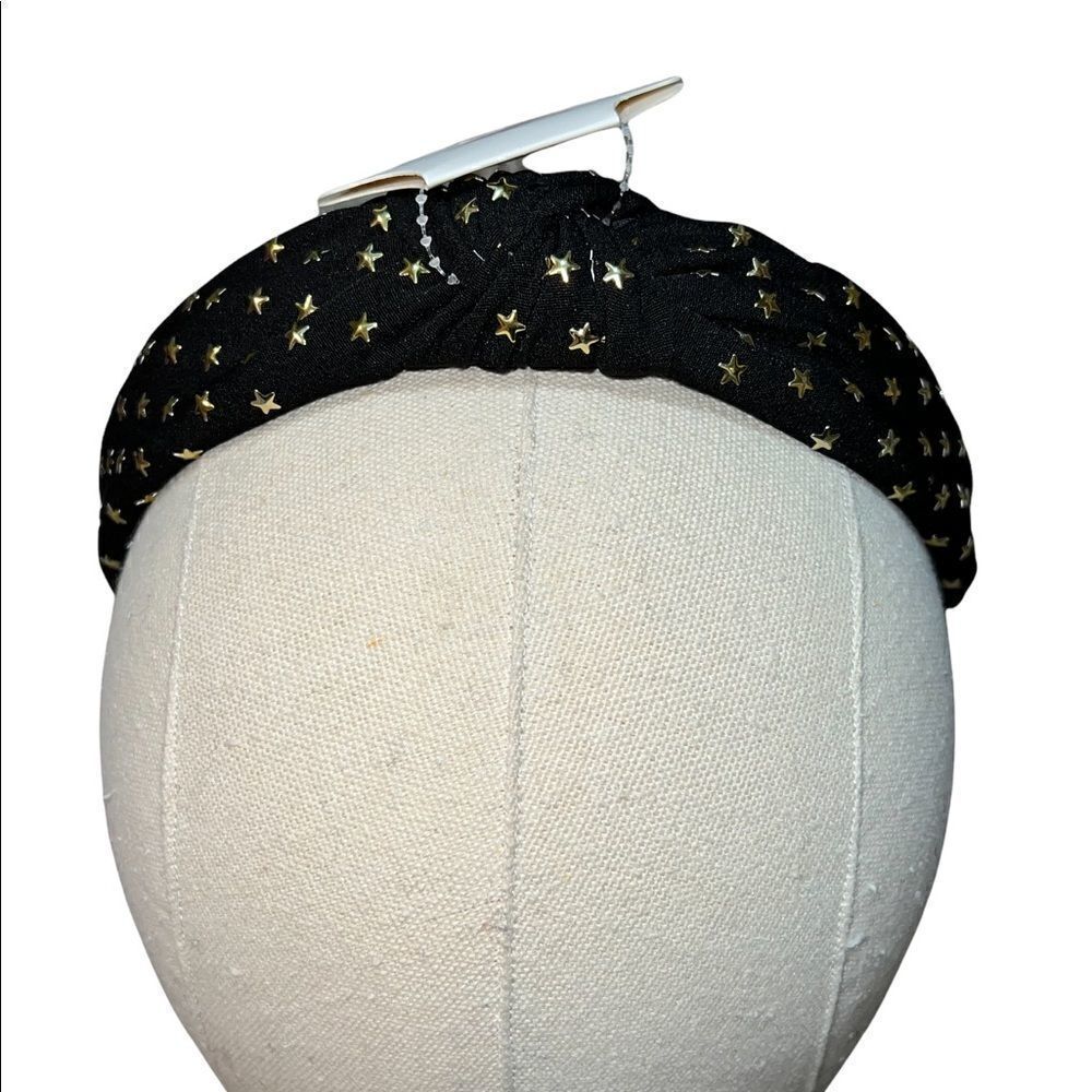Lulla Collection by Bindaya Black with Gold Stars Knotted Headband One Size New